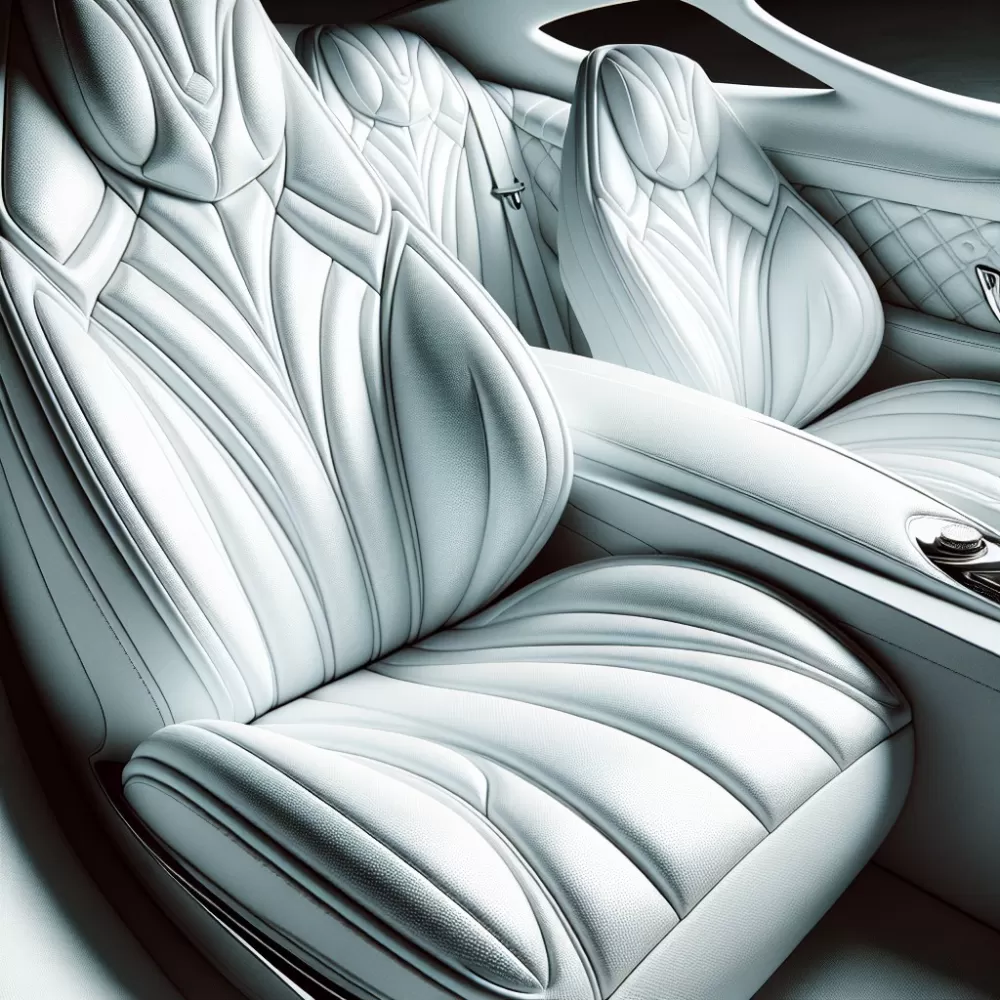 biała tapicerka w samochodzie
